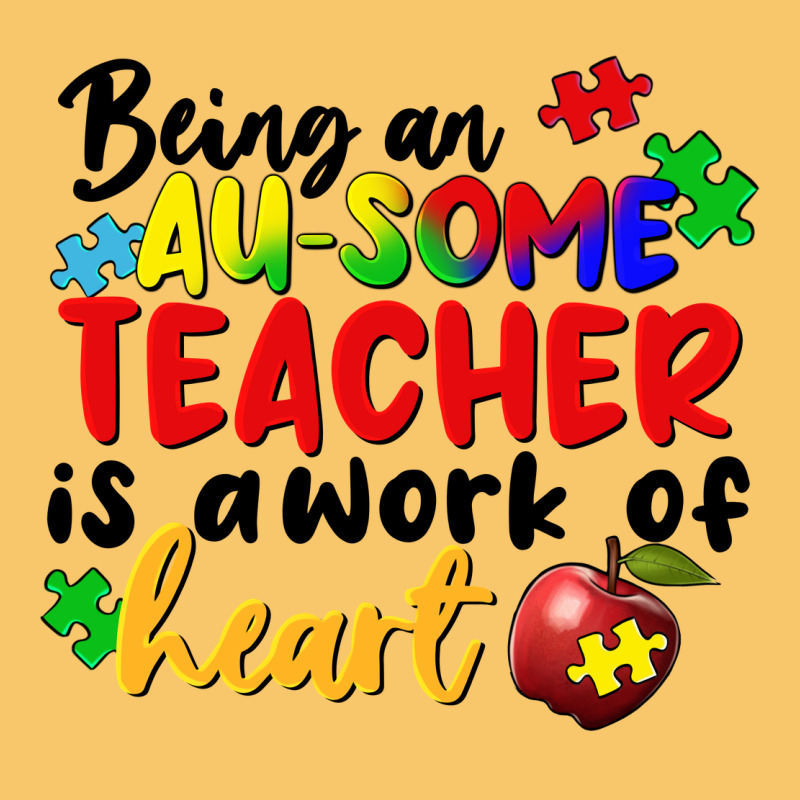 Being An Au Some Teacher Is A Work Of The Heart Vintage Hoodie by FaDigitalArtStudio | Teevron