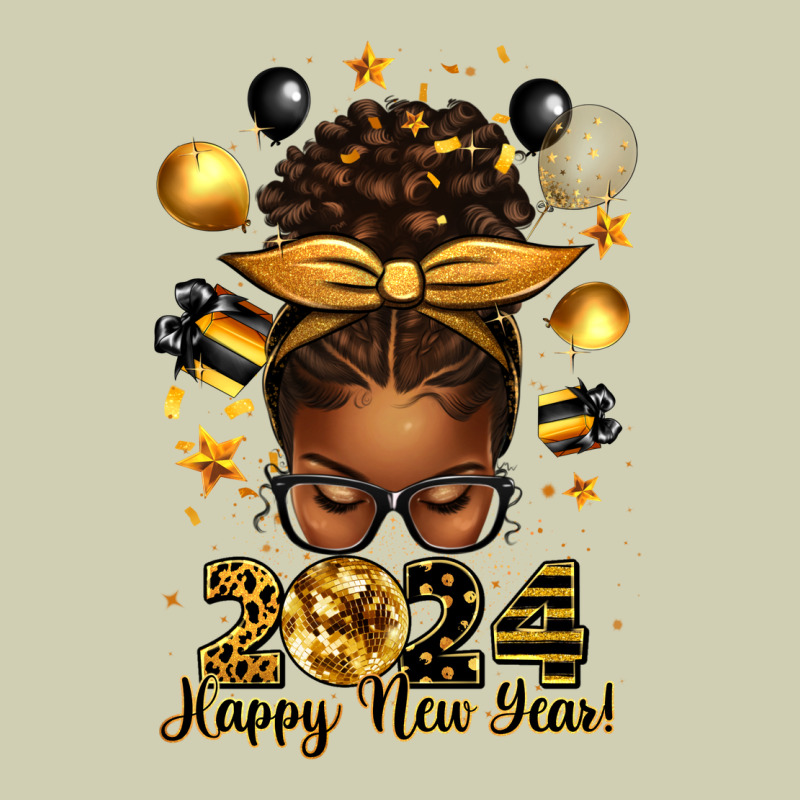 2024 Happy New Year  Afro Messy Bun Heavy Core Tee by texasbilliewilder | Teevron