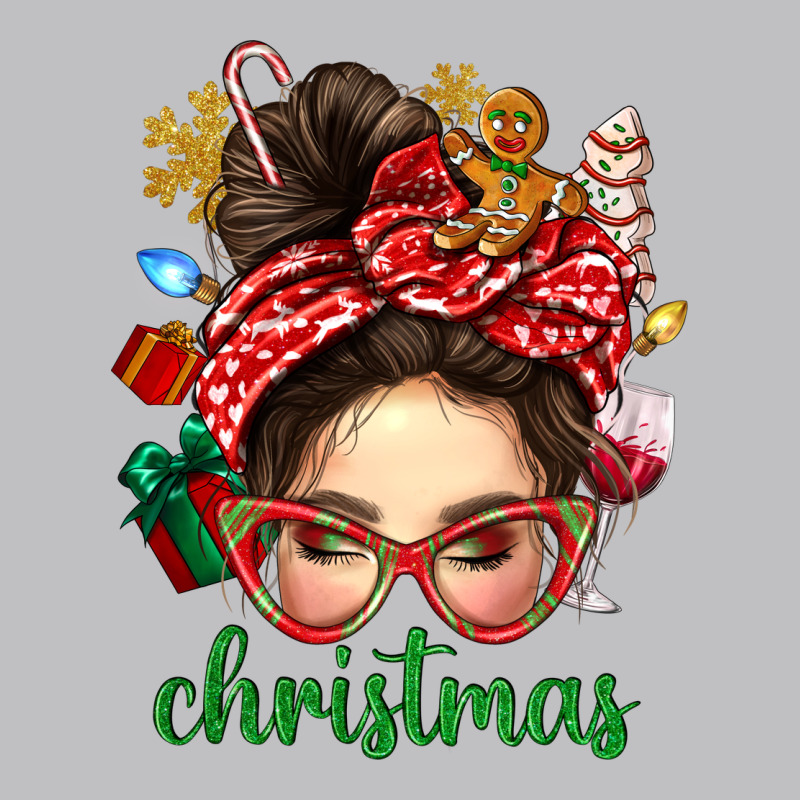 Christmas Messy Bun With Gingerbread Man Long Sleeve Tee by BundleAndBundleShop | Teevron