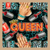 Nail Queen Hand And Polish With Lights And Leopard Seamless Pattern Bb Vintage Hoodie | Teevron