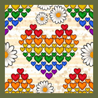 Pride Lgbtq Hearts And Daisy Seamless Pattern Long Sleeve Tee | Teevron