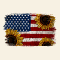 Distressed Yellow Sunflower American Flag Vintage Tee | Teevron