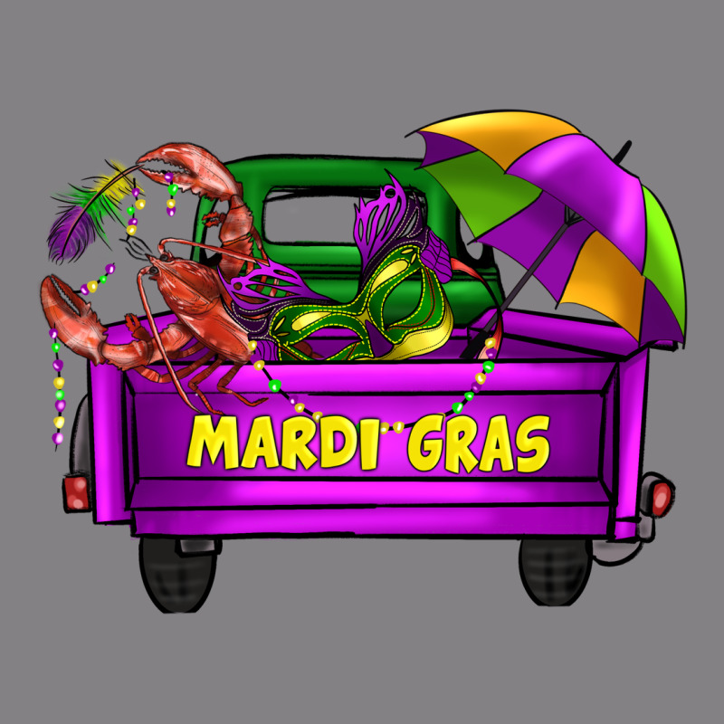 Mardi Grass Umbrella With Truck Heavyweight Hoodie by AdoDesignShop | Teevron