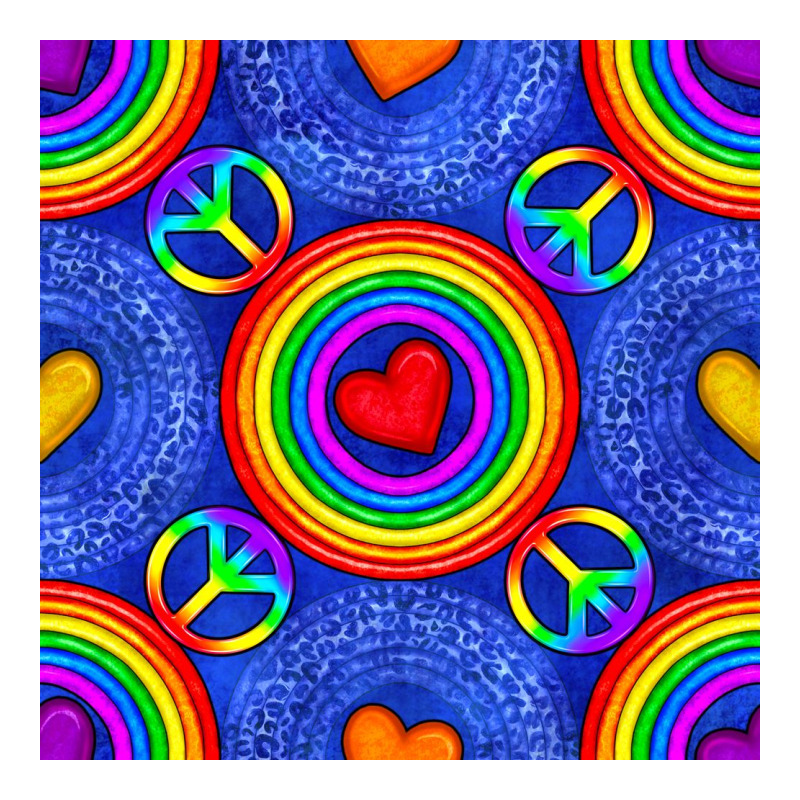 Pride Lgbtq Hearts And Peace Symbol Seamless Patte Long Sleeve Tee by BundleAndBundleShop | Teevron