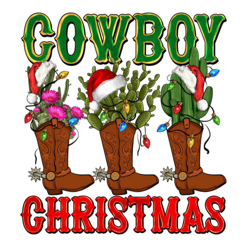 Cowboy Christmas Boots Cactus Ladies Tee by CowGirlArtShop | Teevron
