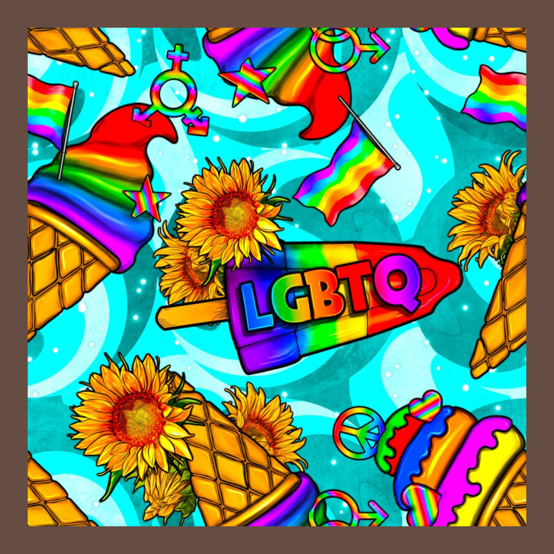 Pride Lgbtq Ice Cream And Sunflowers Seamless Long Sleeve Tee by BundleAndBundleShop | Teevron