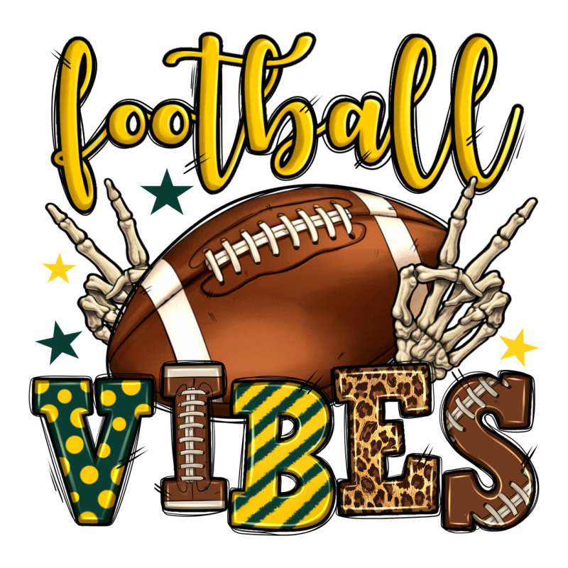 Football Vibes Yellow And Green Team Color Premium Tee by HowdyJamesFarm | Teevron