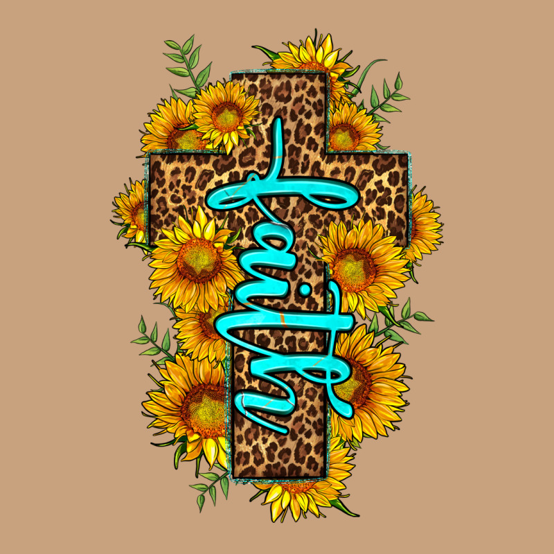 Faith Sunflower Leopard Cross Olivia Vintage Tee by OliviaCreatesArt | Teevron