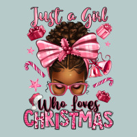 Just A Girl Who Loves Pink Christmas Afro Messy Bu Heavy Core Tee | Teevron