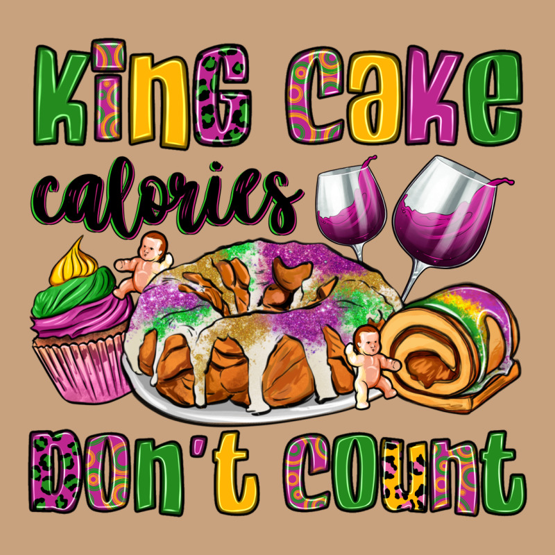 King Cake Calories Don't Count Mardi Gras Vintage Tee by OliviaCreatesArt | Teevron