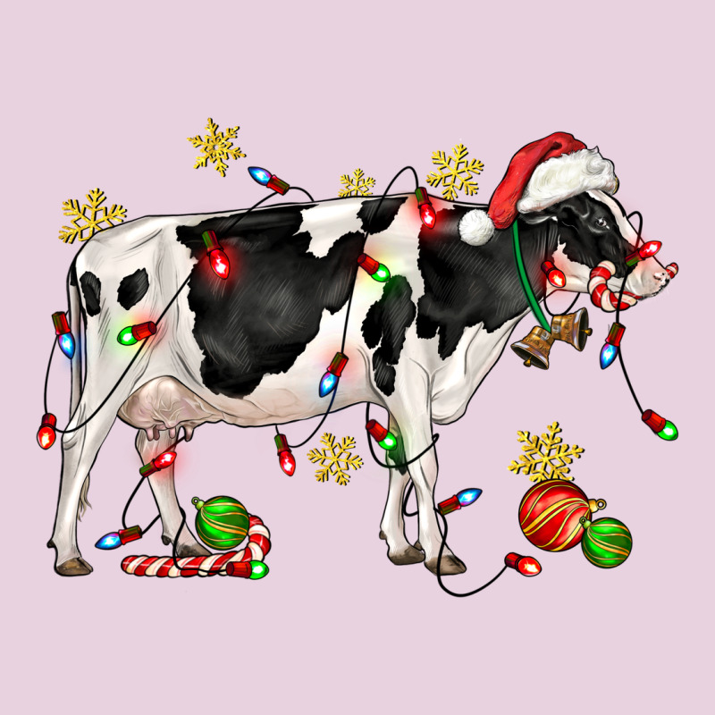 Christmas Holstein Cow Ladies Tee by CowGirlArtShop | Teevron