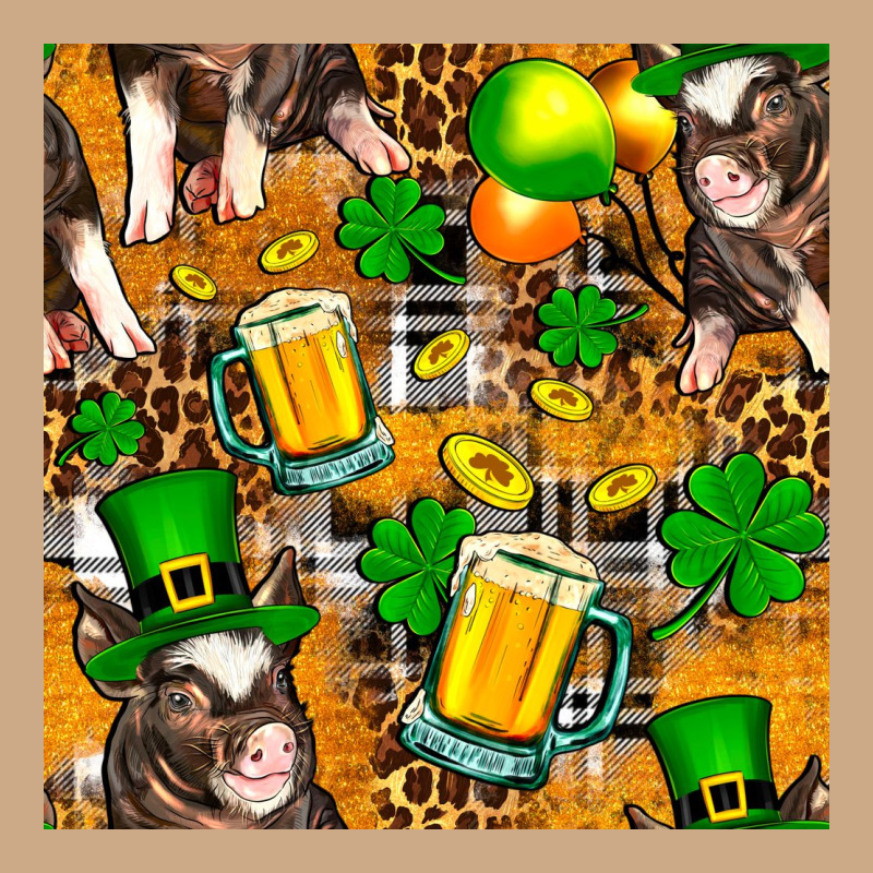 St. Patrick's Day Pig With Beer And Shamrock Vintage Hoodie by FaDigitalArtStudio | Teevron
