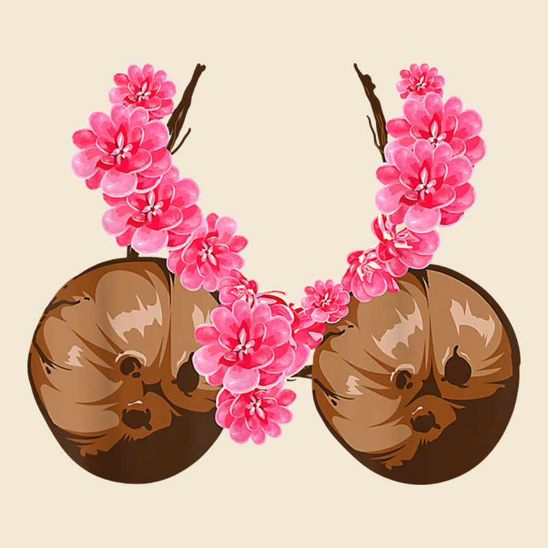 Hawaiian Coconut Bra Cool Halloween Flowery Ladies Tee by baoMotion | Teevron