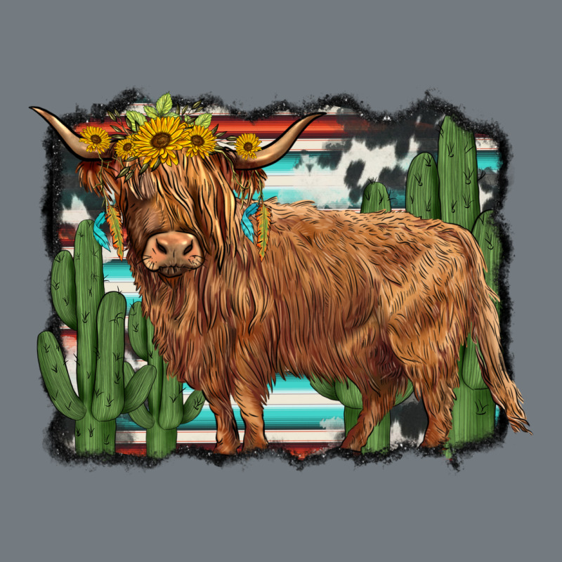 Western Cactus Highland Cow Heavyweight Sweatshirt by BarkalooDesign | Teevron