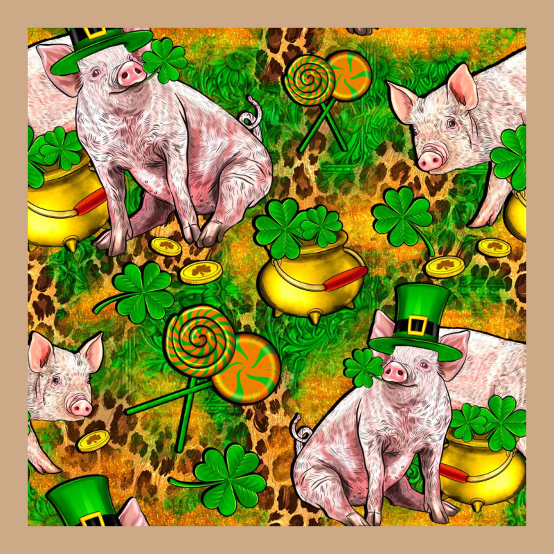 St. Patrick's Day Pig And Candy Pot Of Gold Vintage Hoodie by FaDigitalArtStudio | Teevron