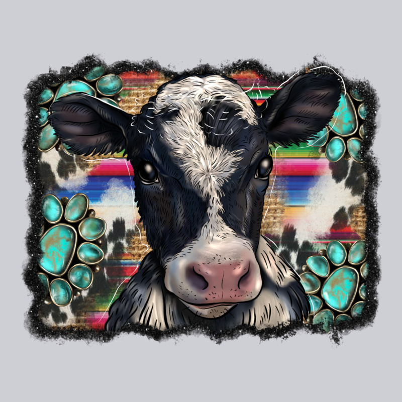 Western Background Turquoises Gemstones Black And White Baby Cow Heavyweight Sweatshirt by BarkalooDesign | Teevron