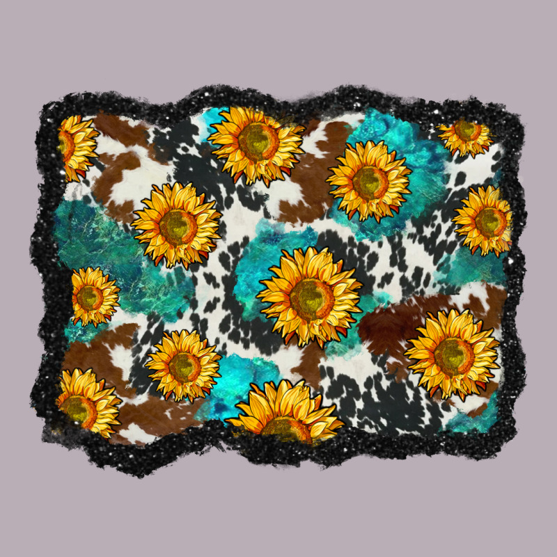 Cowhide  Turquoise Sunflowers Pattern Olivia Vintage Tee by OliviaCreatesArt | Teevron