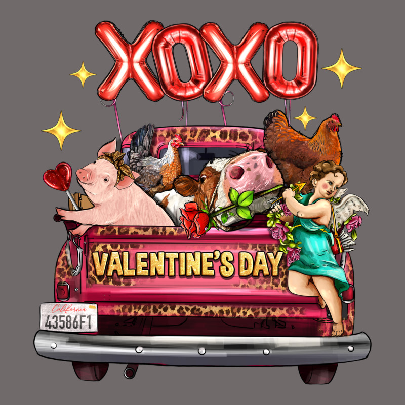 Valentine's Day Truck Farm Animals Cupid Xoxo Urban Heavy Tee by FaDigitalArtStudio | Teevron