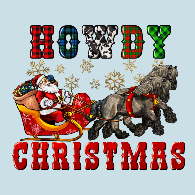 Howdy Christmas With Santa Riding His Sleighs Ladies Tee by CowGirlArtShop | Teevron
