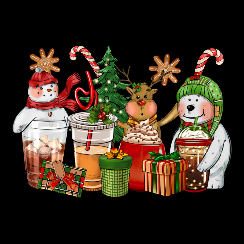 Christmas Polar Bear Reindeer And Snowman Coffee C Ladies Tee by CowGirlArtShop | Teevron
