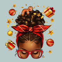 Christmas Afro Messy Bun Heavy Core Tee | Teevron