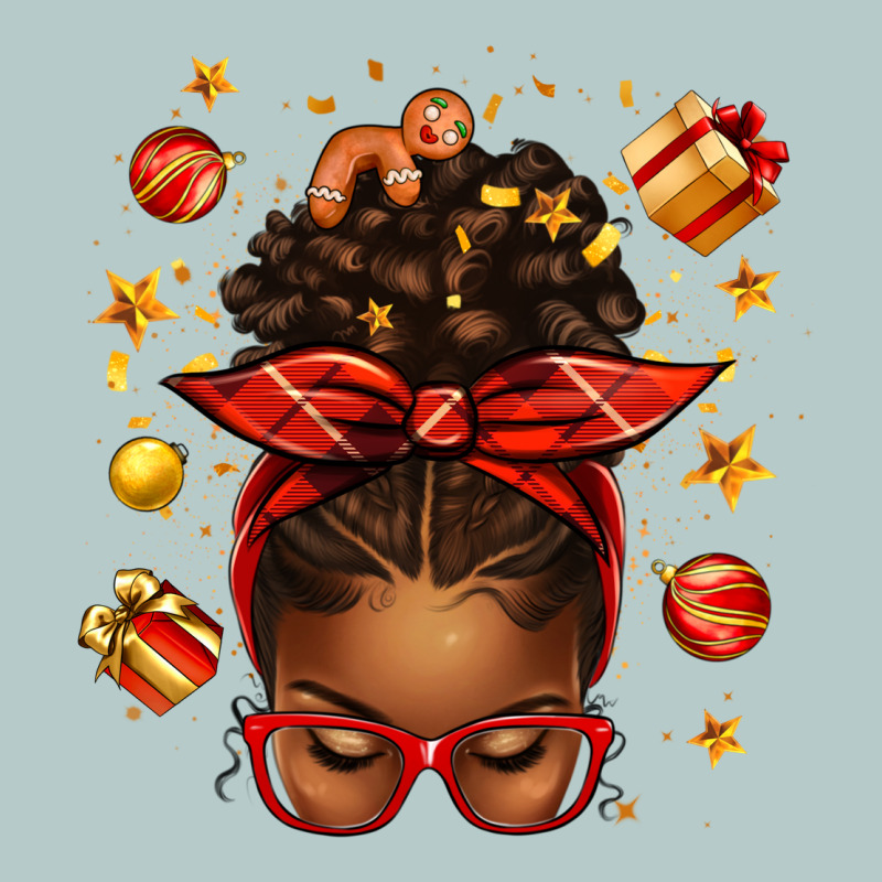 Christmas Afro Messy Bun Heavy Core Tee by texasbilliewilder | Teevron