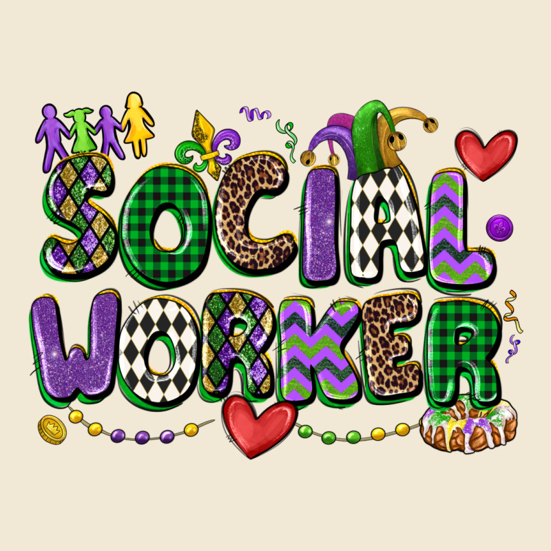 Social Worker Mardi Gras Cowgirl Ladies Tee by CowGirlArtShop | Teevron