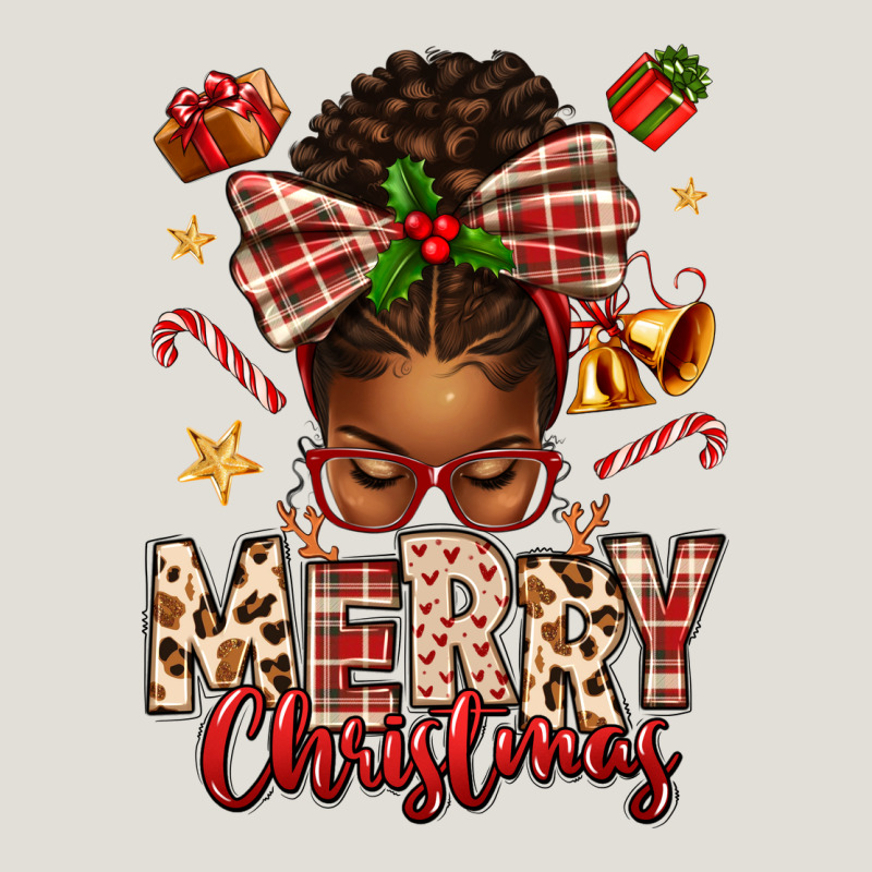 Merry Christmas Afro Messy Bun Heavy Core Tee by texasbilliewilder | Teevron