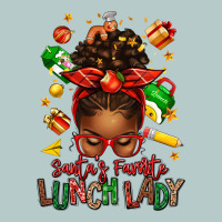 Santas Favorite Lunch Lady Afro Messy Bun Heavy Core Tee | Teevron