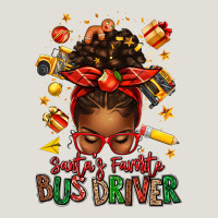 Santas Favorite School Bus Driver Afro Messy Bun Heavy Core Tee | Teevron