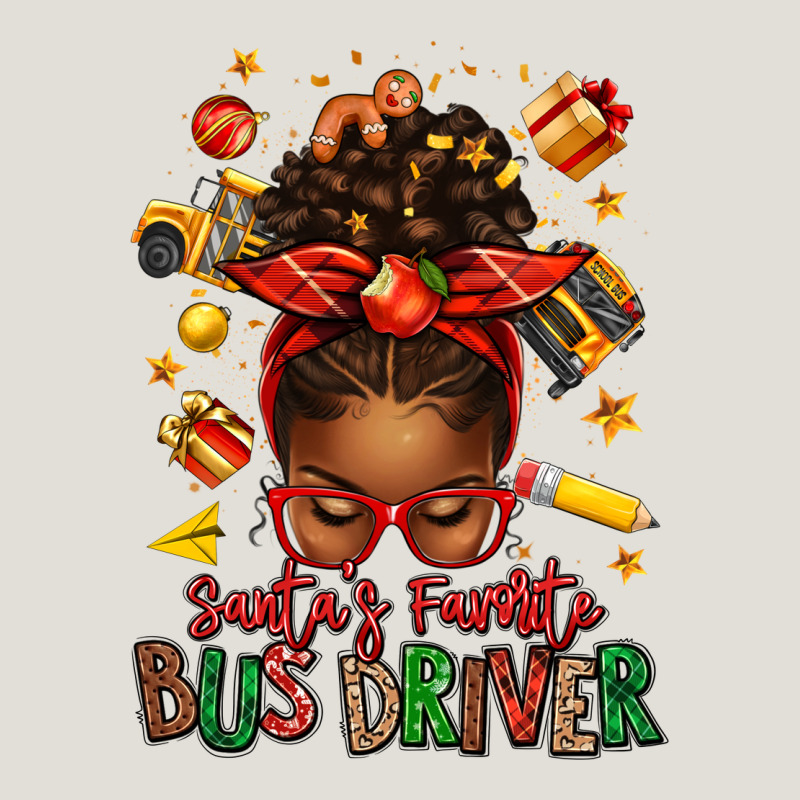 Santas Favorite School Bus Driver Afro Messy Bun Heavy Core Tee by texasbilliewilder | Teevron