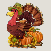 Thanksgiving Turkey With Pumpkin And Sunflower Heavy Core Tee | Teevron