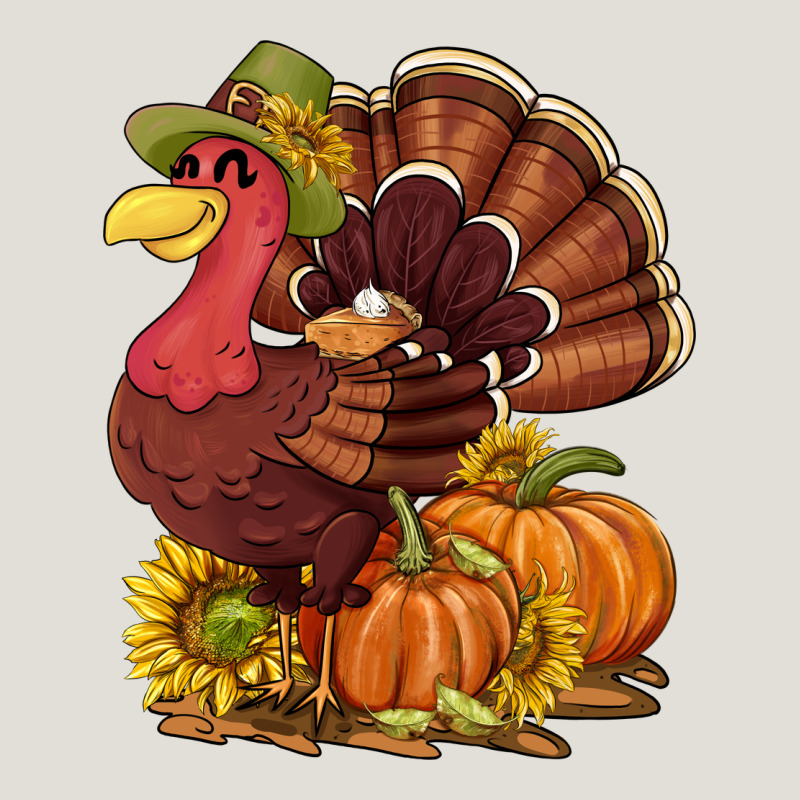 Thanksgiving Turkey With Pumpkin And Sunflower Heavy Core Tee by NancyCooperArtShop | Teevron