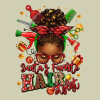Santas Favorite Hair Stylist Afro Messy Bun Heavy Core Tee | Teevron