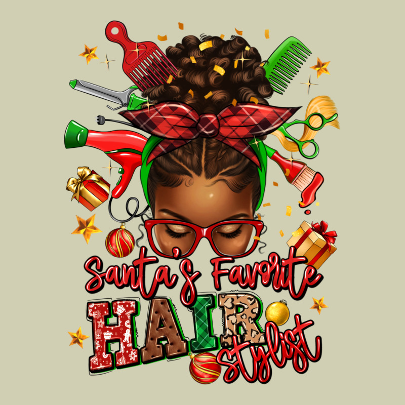 Santas Favorite Hair Stylist Afro Messy Bun Heavy Core Tee by texasbilliewilder | Teevron