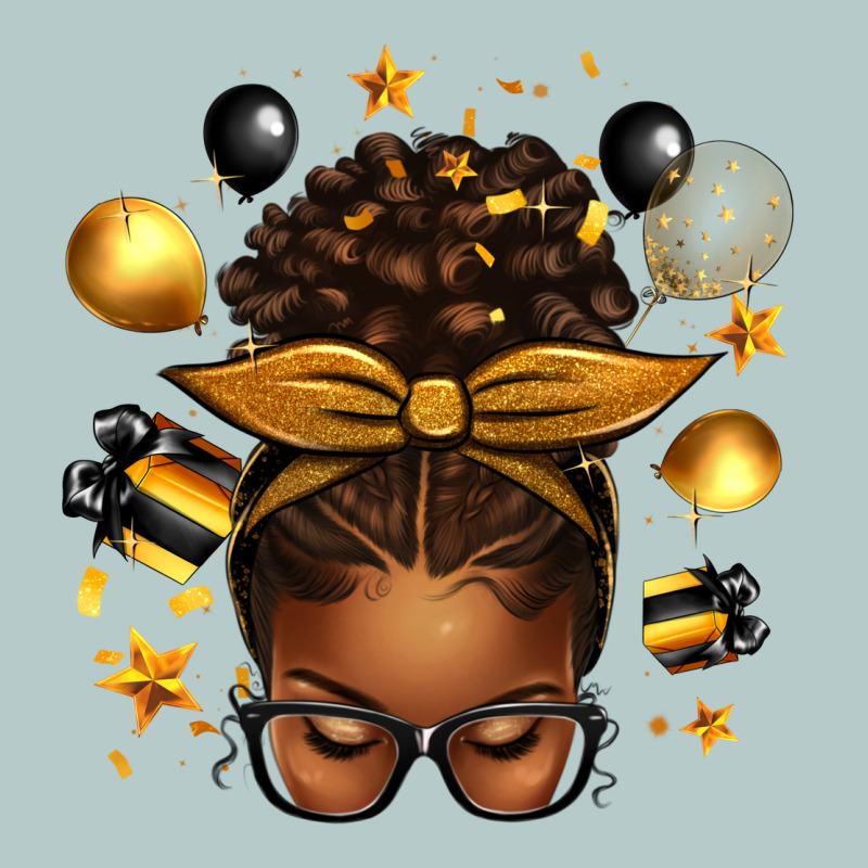 New Year's Eve Afro Messy Bun Heavy Core Tee by texasbilliewilder | Teevron