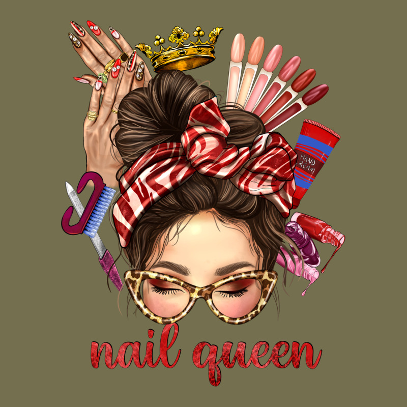 Nail Queen Messy Bun With Crown Bbs Vintage Hoodie by BundleAndBundleShop | Teevron