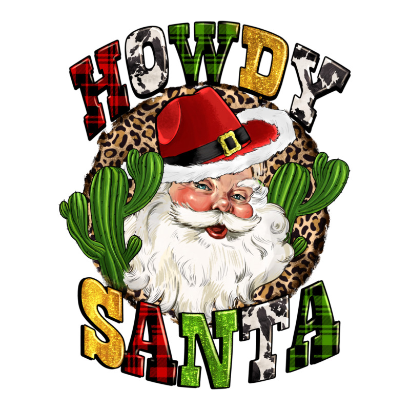 Howdy Santa Western Cactus Christmas Ladies Tee by CowGirlArtShop | Teevron