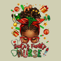 Santa's Favorite Nurse Afro Messy Bun Heavy Core Tee | Teevron