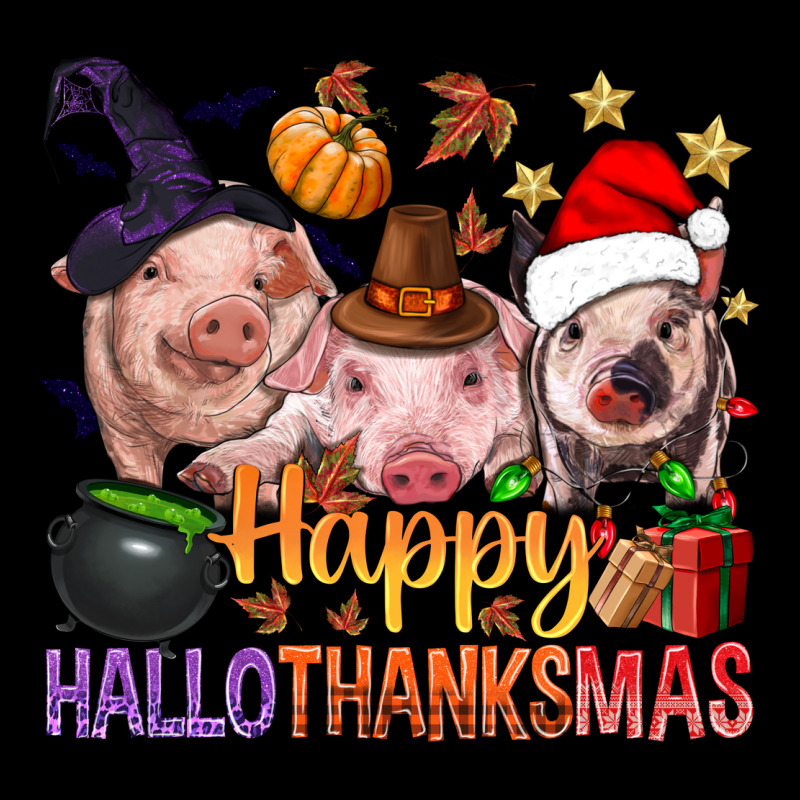 Happy Hallothanksmas Pigs Heavy Core Tee by NancyCooperArtShop | Teevron