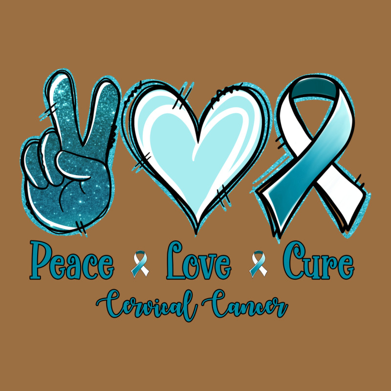 Peace Love Cure Cervical Cancer Vintage Tee by Jasminsmagicworld | Teevron