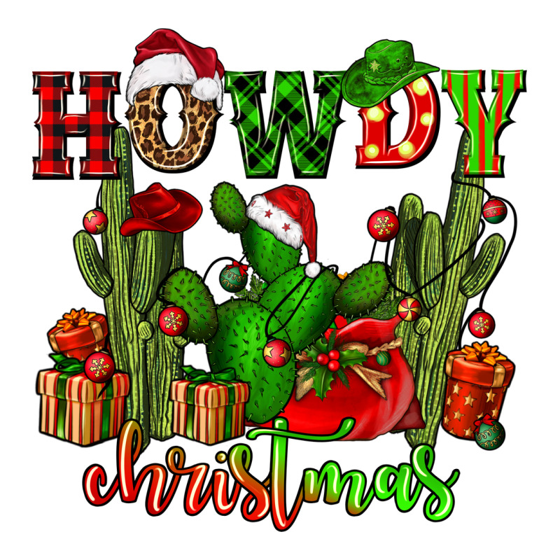 Howdy Christmas With Cactusses Ladies Tee by CowGirlArtShop | Teevron
