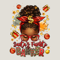 Santa Favorite Banker Afro Messy Bun Heavy Core Tee | Teevron