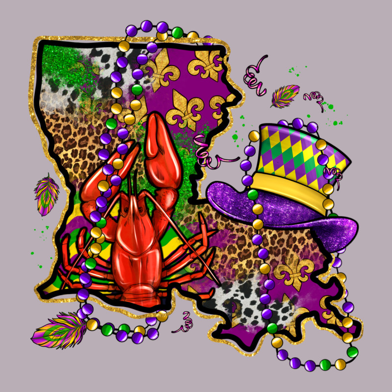 Mardi Gras Louisiana Map Vintage Tee by OliviaCreatesArt | Teevron