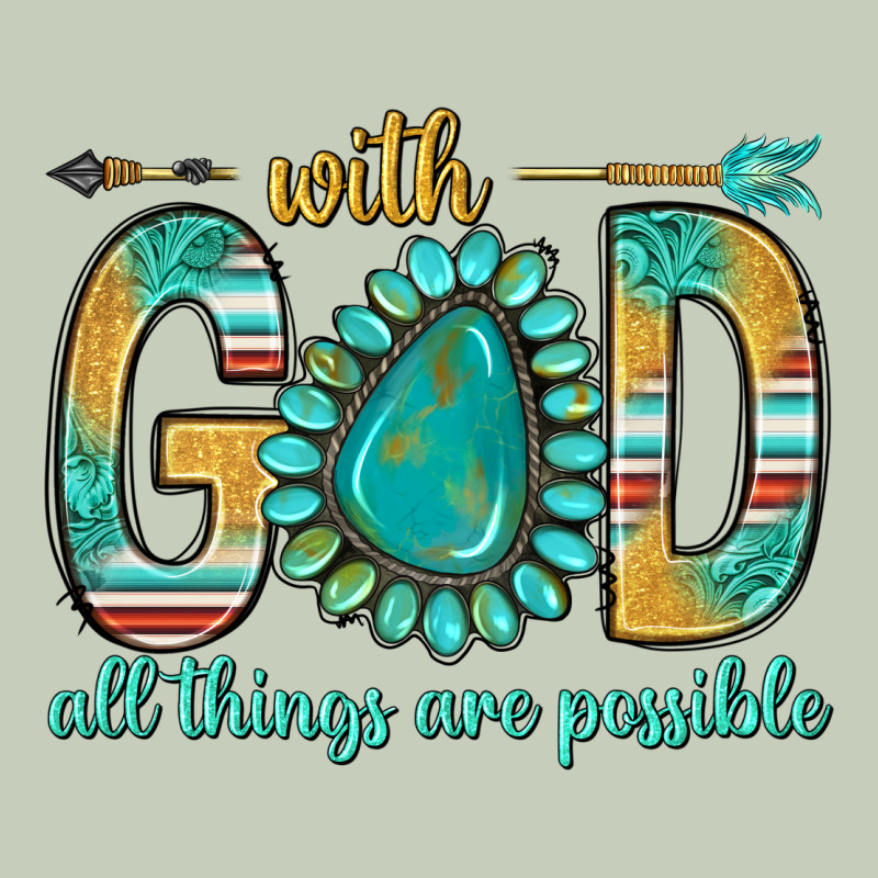 With God All Things Are Possible With Turquoise Gemstone Bbs Long Sleeve Tee by BundleAndBundleShop | Teevron