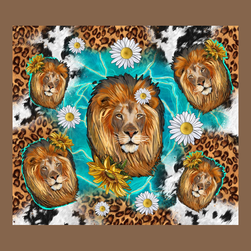 Lion With Leopard And Cowhide Pattern Premium Tee by TumblerDesignByShophia | Teevron