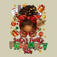 Santas Favorite Pharmacy Tech Afro Messy Bun Heavy Core Tee | Teevron
