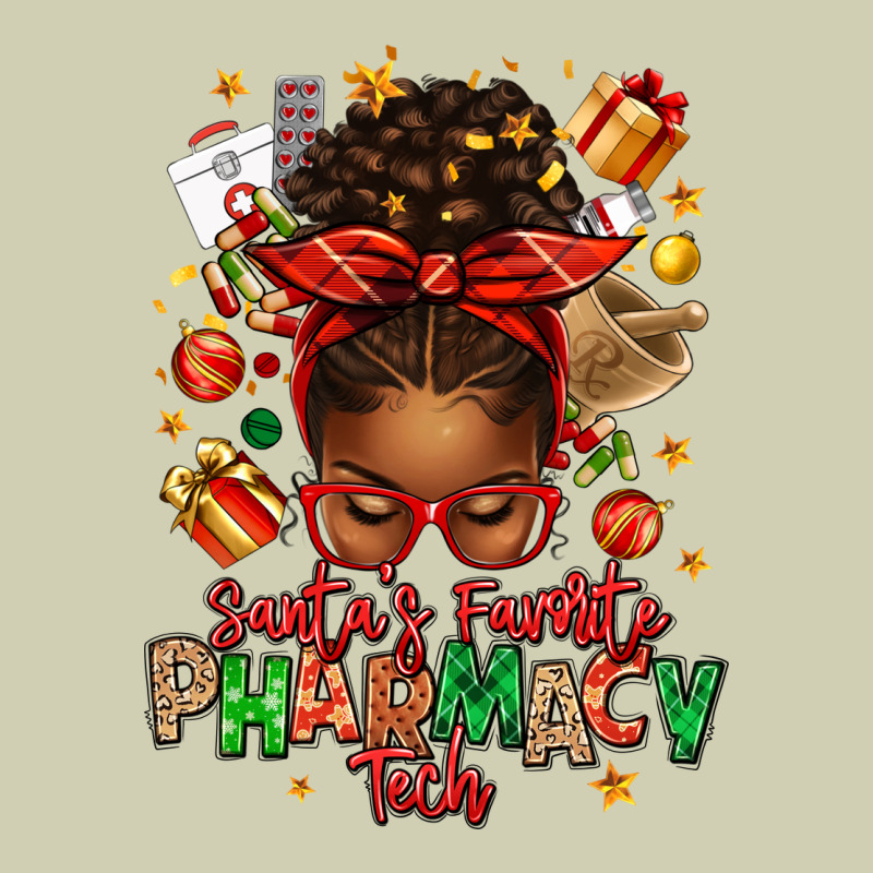 Santas Favorite Pharmacy Tech Afro Messy Bun Heavy Core Tee by texasbilliewilder | Teevron