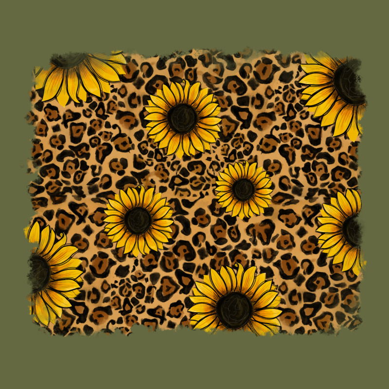 Leopard Sunflowers Background Long Sleeve Tee by RanaPortraitStore | Teevron