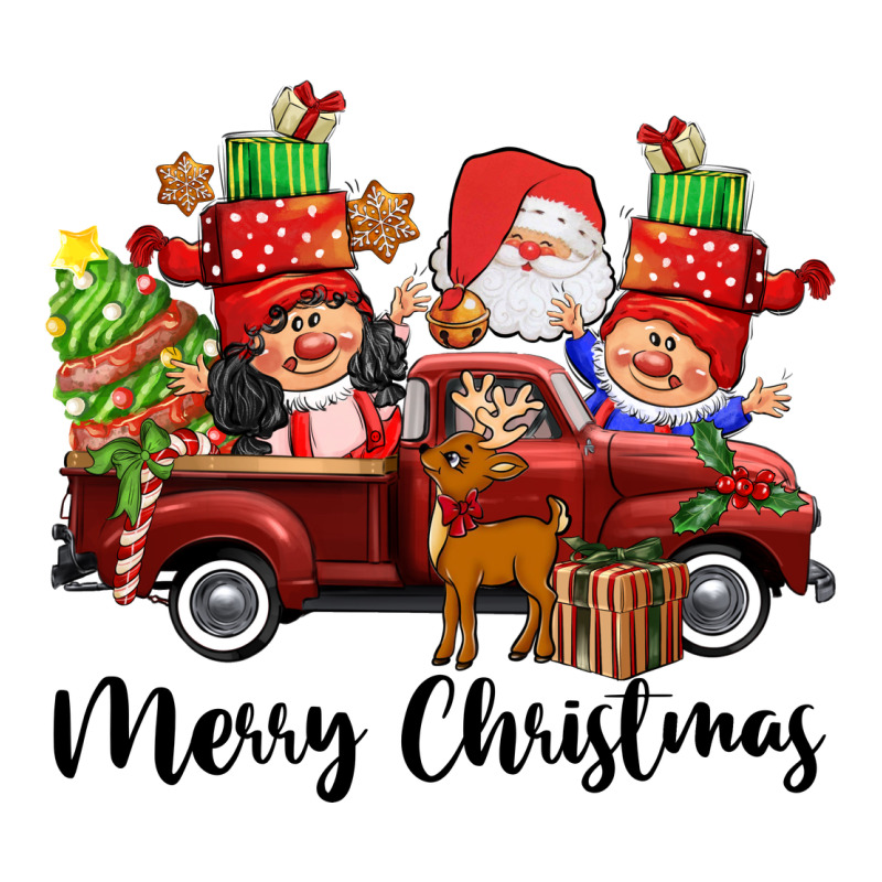 Merry Christmas Truck Gnomies Ladies Tee by CowGirlArtShop | Teevron